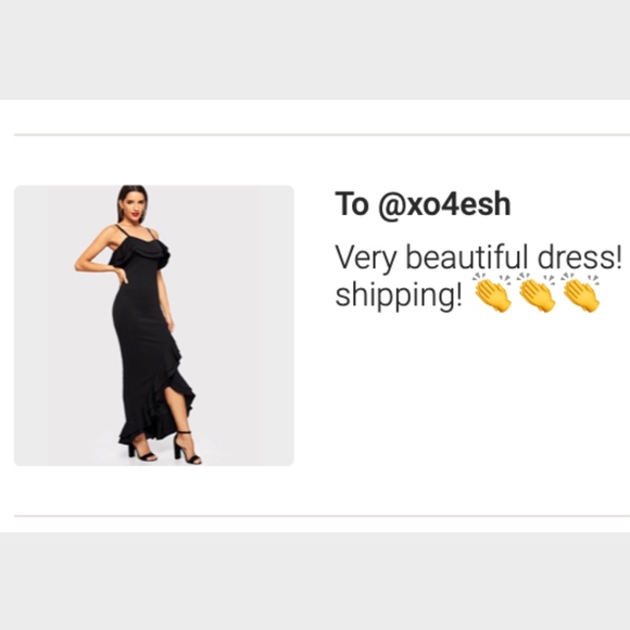 Ruffle Trim Asymmetric Hem Cami Maxi Dress Slit - Picture 4 of 5